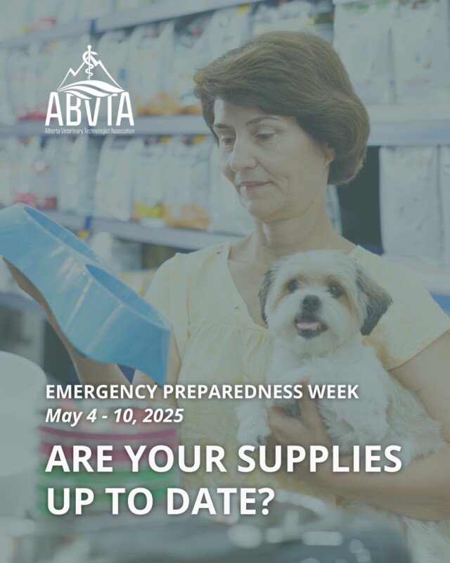 This Emergency Preparedness Week, consider refreshing or updating the supplies in your emergency kit:
✔️ Updated prescriptions and medications needed for travel (for you and your pet)
✔️ Extra leashes, collars, or harnesses – especially important if you need to evacuate quickly
✔️ Non-perishable food and collapsible bowls
✔️ Extra waste bags and/or litter
✔️ Copies of vet records – including vaccinations and microchips

Stock up today—stay safe tomorrow. 

📋Learn more about building an emergency kit for people, pets, farm animals and livestock by tapping the link in our bio.