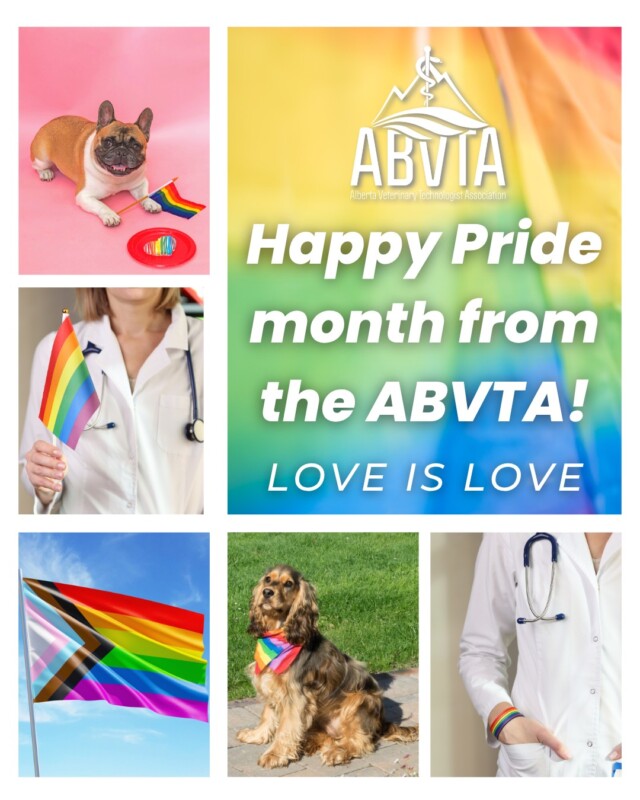 🌈 Happy Pride Month from ABVTA! 🌈

We’re proud to stand with 2SLGBTQIA+ RVTs, veterinary professionals, and allies this month and every month.
 
ABVTA is committed to creating a profession where everyone can belong. By championing teamwork, demonstrating bold leadership, and embracing a fun and kind spirit, we can celebrate diversity and inclusion in veterinary medicine every day.

We recognize that families come in many forms, and that each person’s unique choices and lifestyle only add to their strength and value as a member of the veterinary team.
 
Together, let’s break down barriers, lift each other up, and build a future where everyone feels seen, valued, and empowered. 💪💙